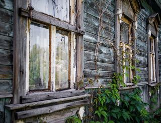 老房子，木房子，老，板