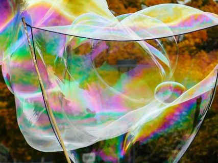 肥皂泡，泡沫，飞，浮法，缓解，多彩