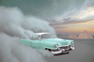 汽车，凯迪拉克，沙漠，沙，沙尘暴，金字塔