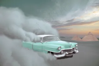 汽车，凯迪拉克，沙漠，沙，沙尘暴，金字塔