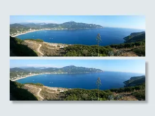 地中海，预定，全景，科孚岛，海，水