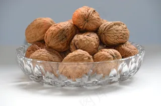 核桃，坚果，食品，吃，圣诞节的时候，玻璃碗