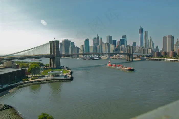曼哈顿，东河，桥，天际线，城市景观，纽约市