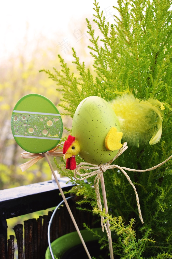 鸟类,花卉,苹果,文旦,鸟类,花园里的复活节装饰品