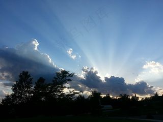 太阳，光线，灵感，天空，光，日落，美女