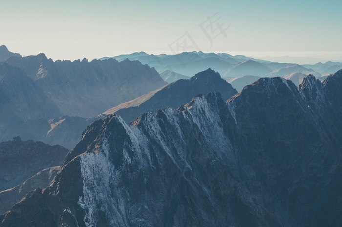 山脉，风景，风景，全景，山脊，山峰