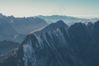 山脉，风景，风景，全景，山脊，山峰