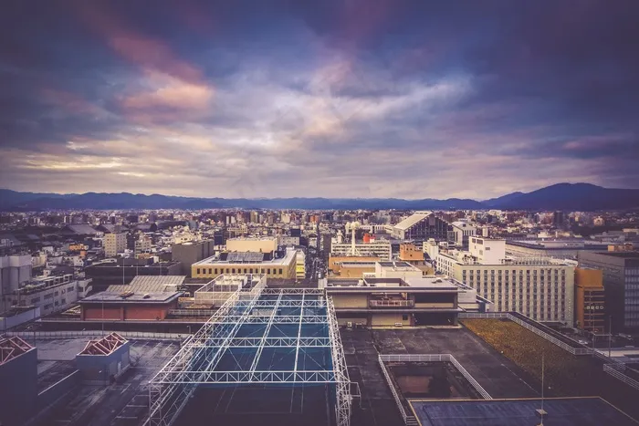 城市，意见，镇，屋顶，建筑物，现代