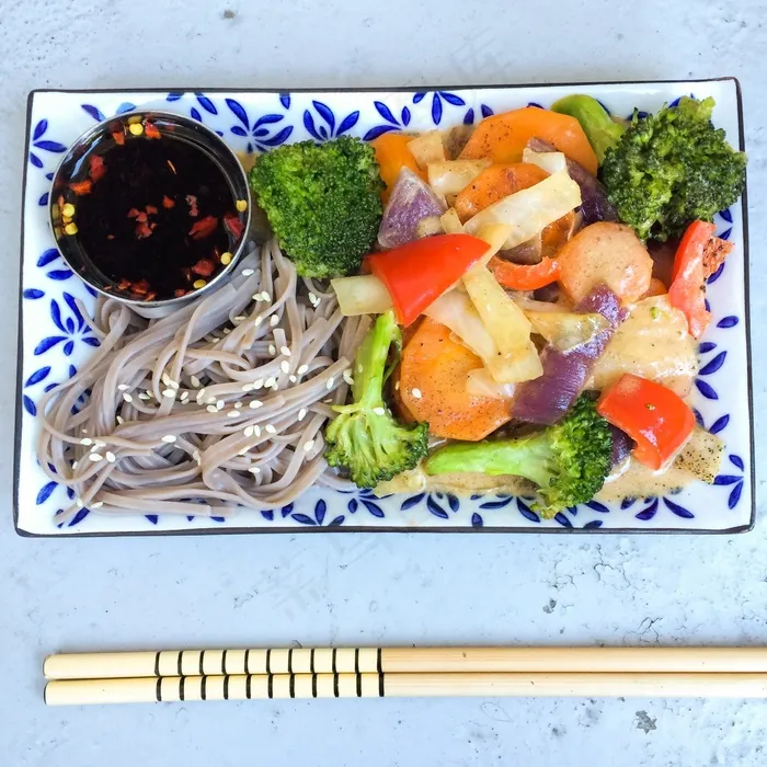 有机，面条，亚洲食品，棍棒，桶，垫，炒锅