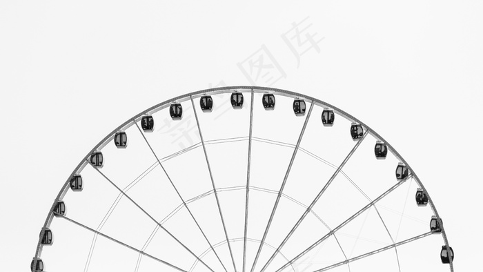 摩天轮，黑色和白色，天空，娱乐，乐趣，大