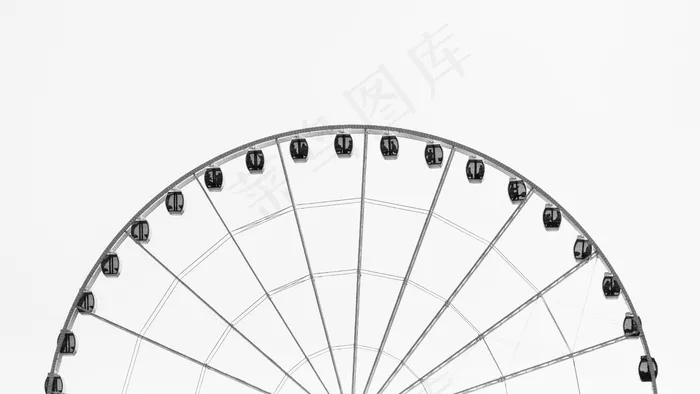 摩天轮，黑色和白色，天空，娱乐，乐趣，大