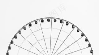 摩天轮，黑色和白色，天空，娱乐，乐趣，大