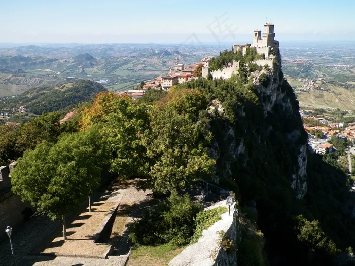国家，城堡，圣马力诺，景观，欧洲，旅行