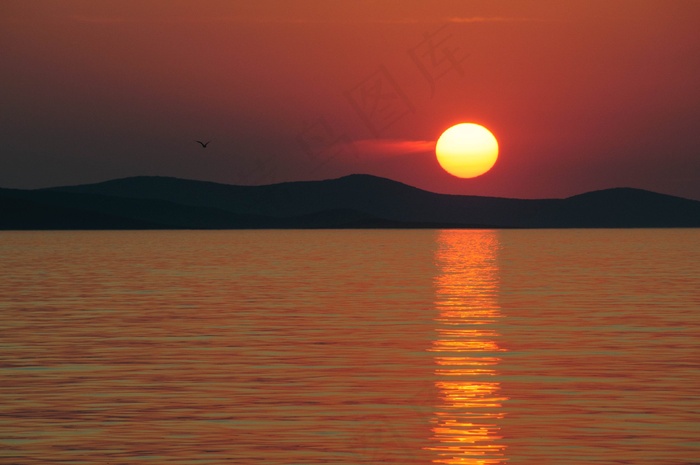 Abendstimmung，日落，傍晚的天空，余辉，自然