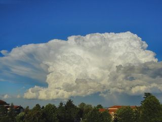 云，天空，白，云，蓝色，奇怪