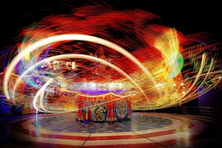 博览会，露天市场，旋转木马，光迹，民间节日