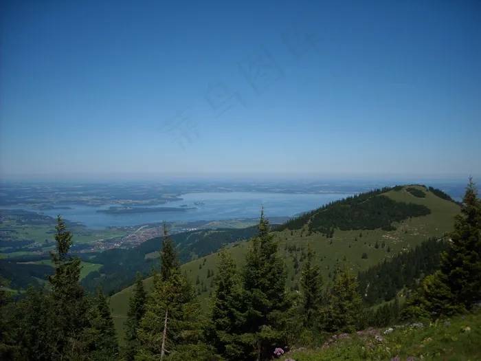 地平线，云，Alpenblick，阴霾，巴伐利亚，高山
