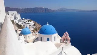 圣托里尼岛，岛，村，海，海洋，海景