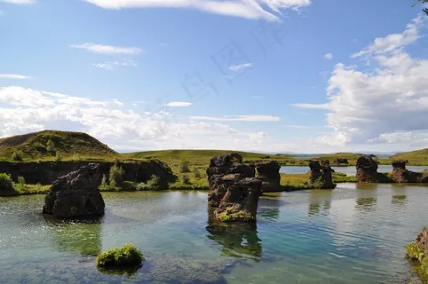 冰岛,Höfði,水,景观,石头,岩,性质 冰岛,Höfði,水,景观,石头,岩,性质