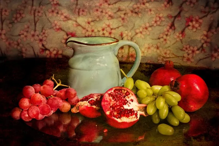 油画,水果,石榴,水彩画,草莓,水果水果水果