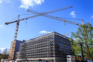 起重机，Baukran，负荷起重机，建造，现场，提升负荷