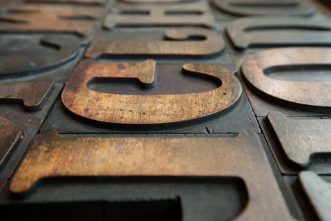 字母，木制字母，镜像，衬线