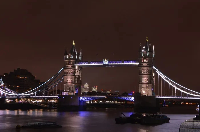 伦敦，桥，夜，城市，江，英格兰，英国
