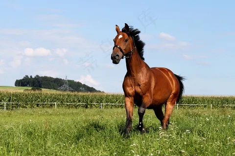 马，驰Gall，草地