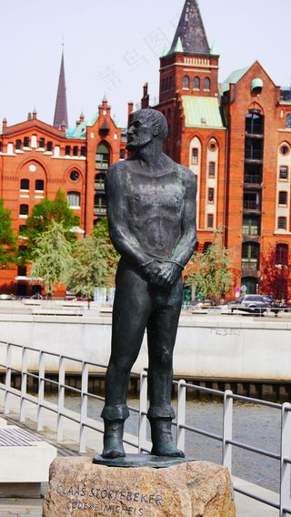 海盗，水手，雕塑，纪念碑，汉堡