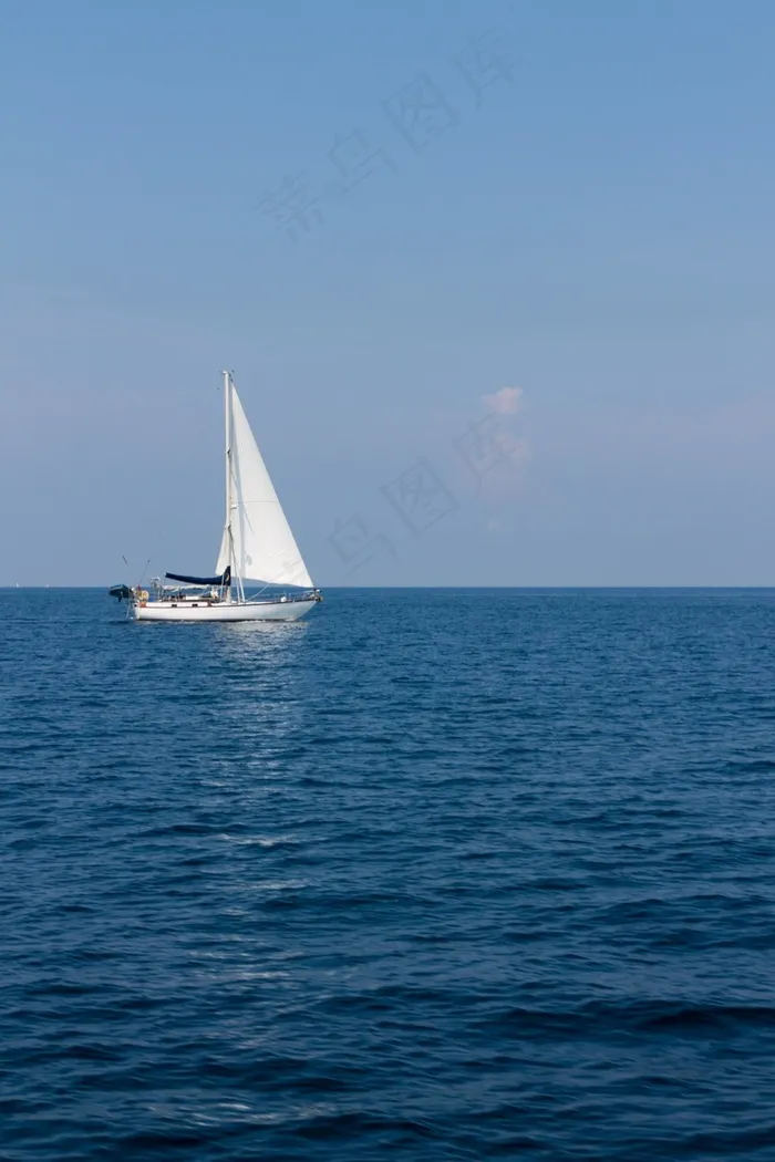 帆船，海，船舶，天空，蓝色，旅行，海洋，自然