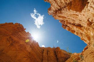 峡谷，岩石，陡峭，墙壁，垂直，红色，砂岩