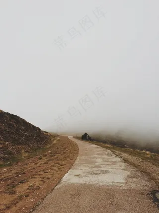 雾，路径，污垢，碎石
