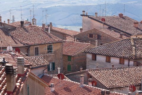 中世纪，村庄，屋顶，意大利，中世纪，旧，英语