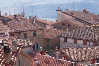 中世纪，村庄，屋顶，意大利，中世纪，旧，英语