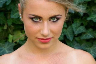 女孩，肖像，蓝眼睛，诱人，美