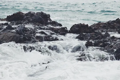 海洋，海，波浪，水，岩石