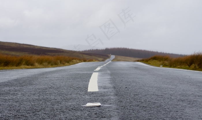 道路，路面，多云，沥青，公路，户外