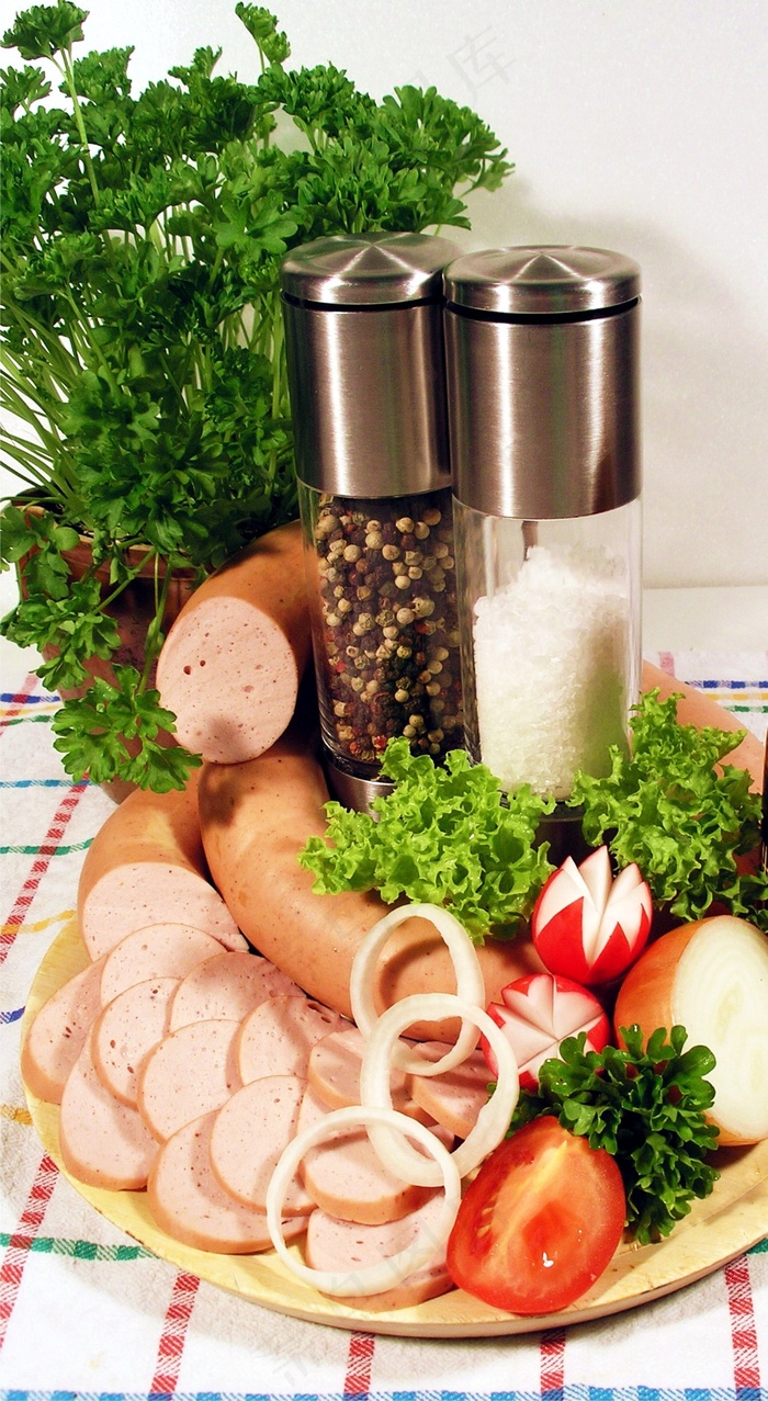 猪肉香肠，蔬菜，小吃，香肠