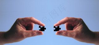 手，保持，拼图，手指，适合，插入，处理