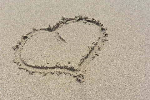 心,海滩,海,沙,假期 心,海滩,海,沙,假期