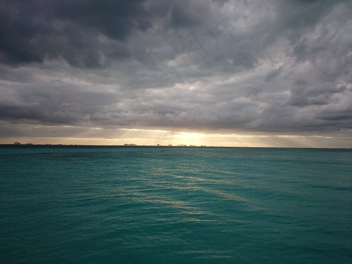水，海洋，地平线，海，天空，云，多云