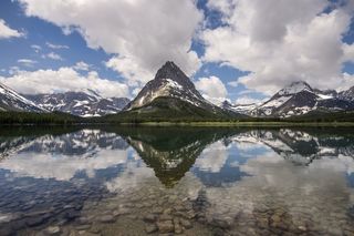 湖泊风景，山，平静，和平，自然，水库
