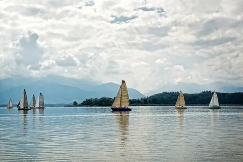 帆船，靴子，帆，湖泊，水，水上运动