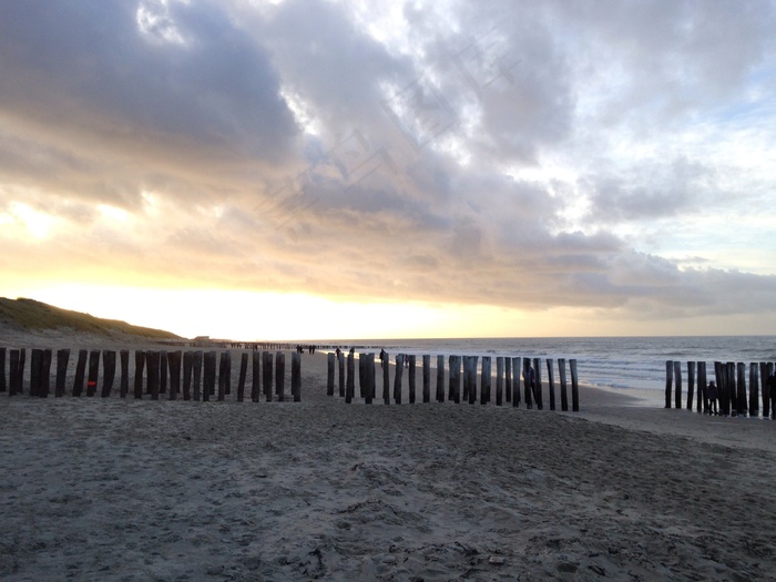 海滩，水机，沧海，木，沙，Domburg，Zeeland，发布