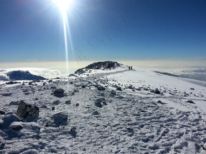 乞力马扎罗山，非洲，蓝蓝的天空，冒险，景观