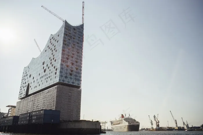 天空,街道,居民楼,轿车,古建筑,汉堡的易北爱乐乐团