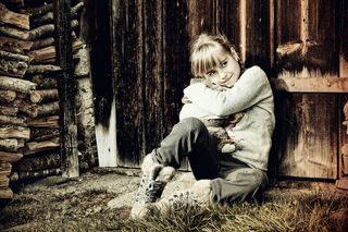 儿童，女孩，泰迪熊，爱，自然，老照片