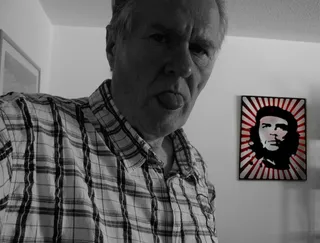 男人，脸，老，养老金领取者，舌头，伸出舌头