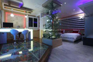 汽车旅馆，前景中，客房，酒店客房