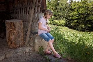 人的，孩子，女孩，出，自然